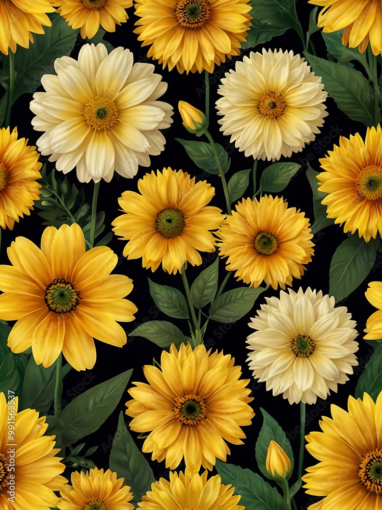 Bright yellow flowers arranged for spring or summer designs. Bright yellow flowers arranged for spring or summer designs.
