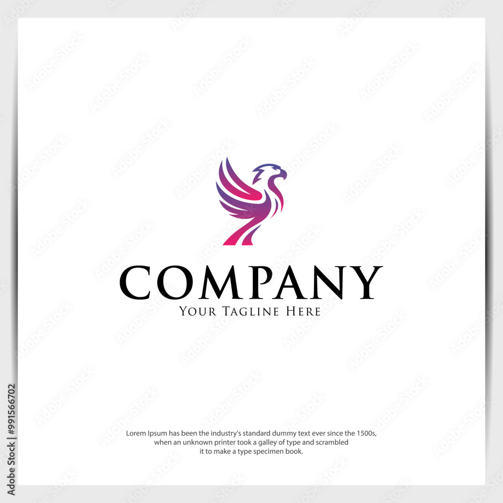 Fototapeta premium Simple Eagle Bird Logo Design is awesome logo concept design for your company or bussiness