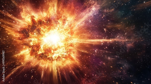 Wallpaper Mural Show the breathtaking moment of a supernova explosion, with shockwaves and intense bursts of radiant energy illuminating the surrounding space. Torontodigital.ca