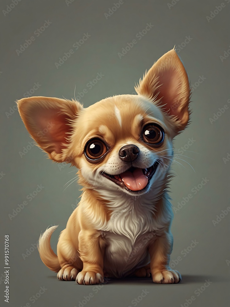 Cartoon Chihuahua vector, cute with its tongue out. Cartoon Chihuahua vector, cute with its tongue out.