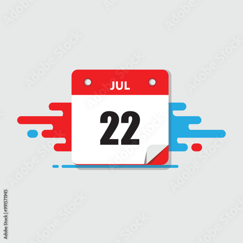 calender icon, 22 july icon with white background