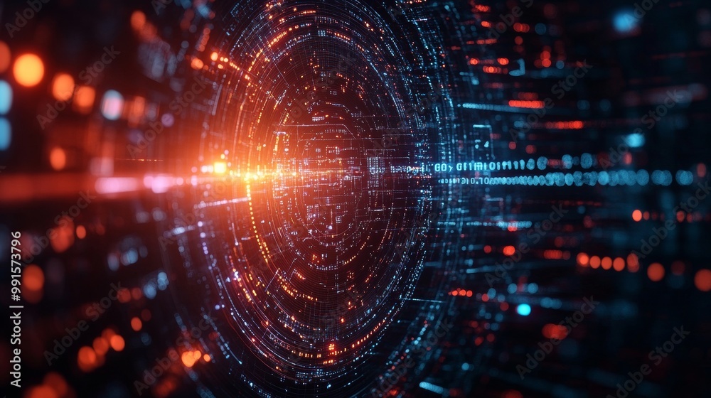Digital Data Tunnel - Abstract Futuristic Design Digital Data Tunnel - Abstract Futuristic Design
