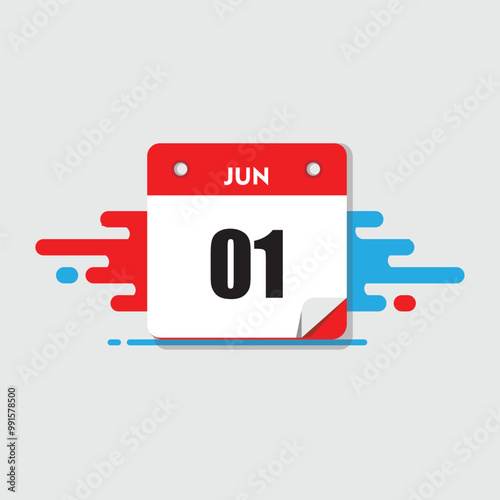 calender icon, 01 june icon with white background