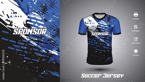 Soccer jersey design for sublimation or sports t-shirt design for cricket
