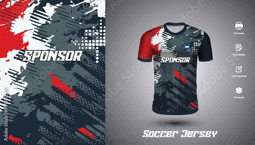 Soccer jersey design for sublimation or sports t-shirt design for cricket
