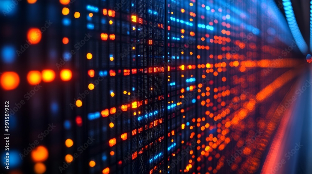 Abstract Server Room with Red and Blue Lights Abstract Server Room with Red and Blue Lights