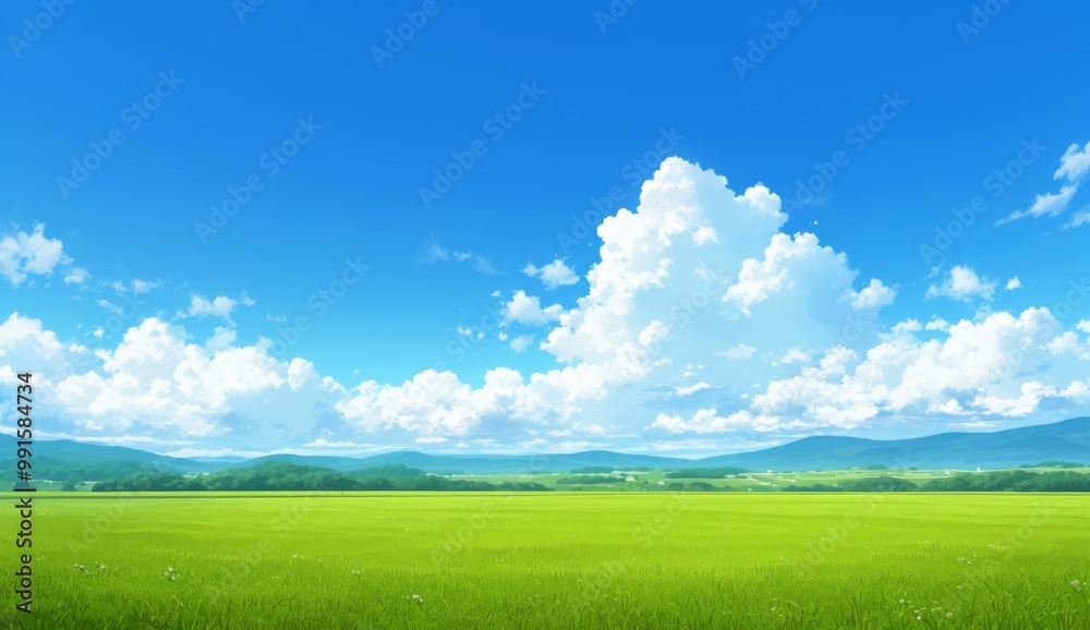A serene landscape featuring a blue sky with white clouds above lush green hills, creating an idyllic scene perfect for relaxation and nature exploration, evoking calmness and tranquility.
A serene landscape featuring a blue sky with white clouds above lush green hills, creating an idyllic scene perfect for relaxation and nature exploration, evoking calmness and tranquility.
