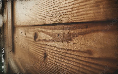 Wooden panel texture. Close-up of brown wood grain, textured surface, showcasing the natural beauty and warmth of wood. photo