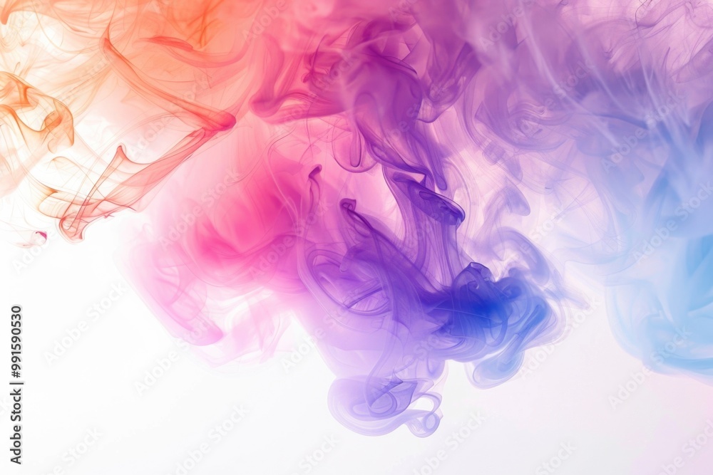 A close-up view of colorful smoke rising into the air