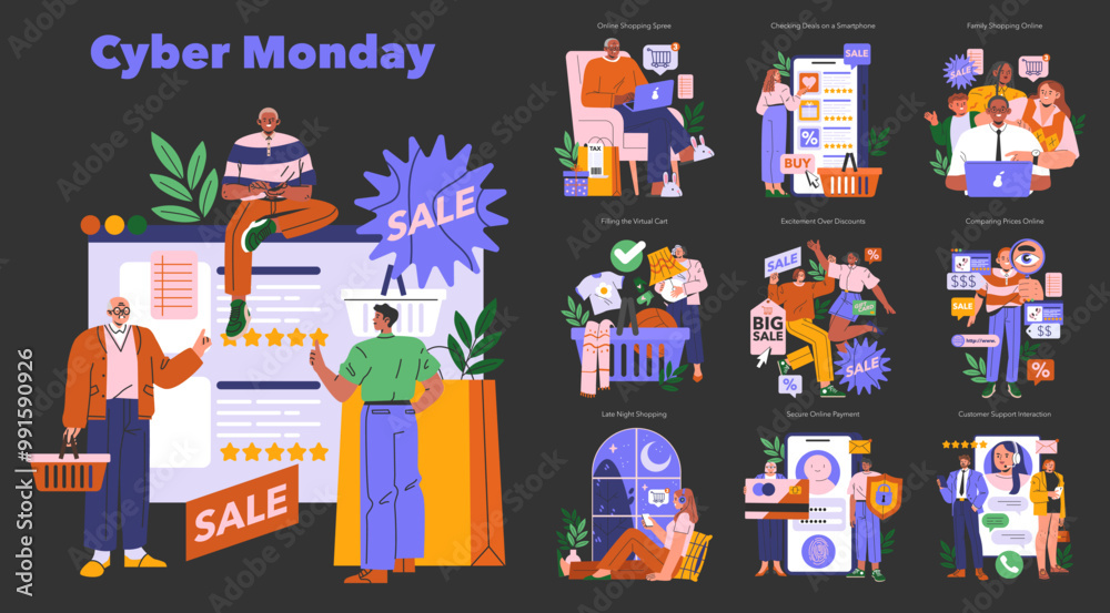 Cyber Monday. Flat Vector Illustration Cyber Monday. Flat Vector Illustration