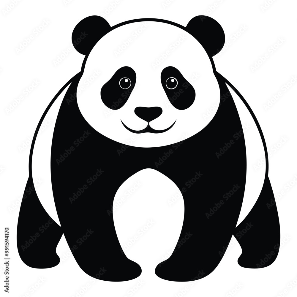 panda silhouette vector design white background.eps