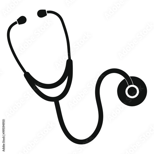 stethoscope silhouette vector design white background.eps