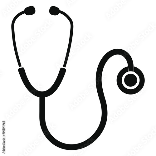 stethoscope silhouette vector design white background 2.eps