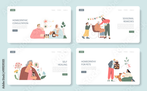 homeopathy. Flat Vector Illustration