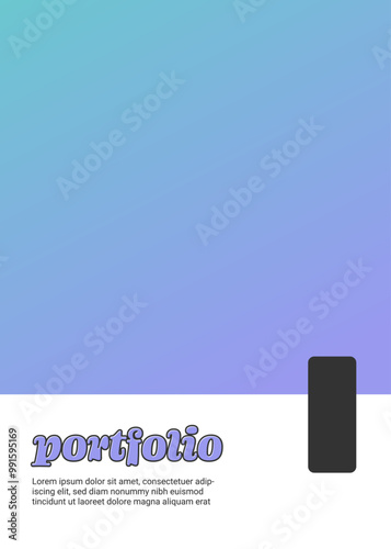 Portfolio Cover colorful vector typography with gradient, vector