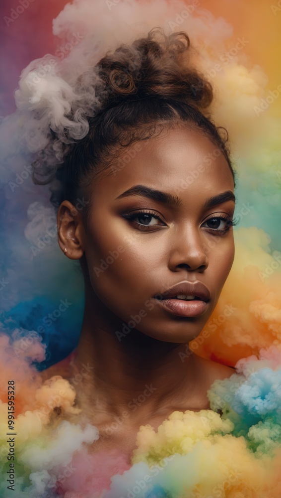 Side profile of young African American woman Side profile of young African American woman