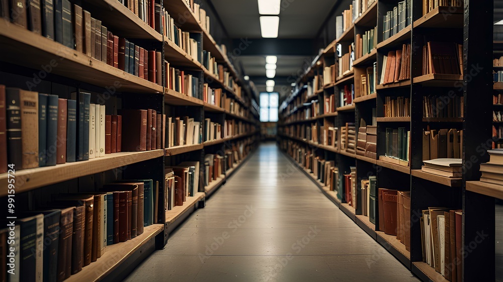Book in library with old open textbook, stack piles of literature text archive on reading desk, and aisle of bookshelves in school study class room background for academic education learning concept. Book in library with old open textbook, stack piles of literature text archive on reading desk, and aisle of bookshelves in school study class room background for academic education learning concept.