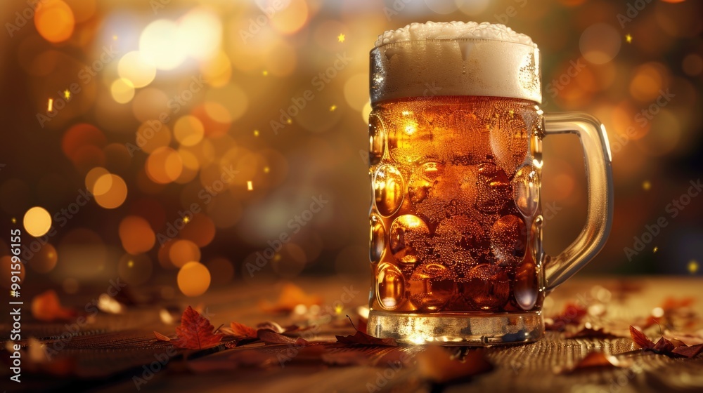 A glass of beer sits atop a wooden table, ready for a drink or toast A glass of beer sits atop a wooden table, ready for a drink or toast