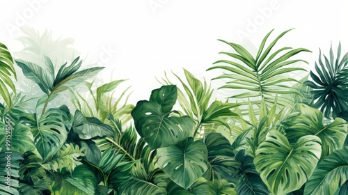 Tropical Trees wallpaper design for digital printing