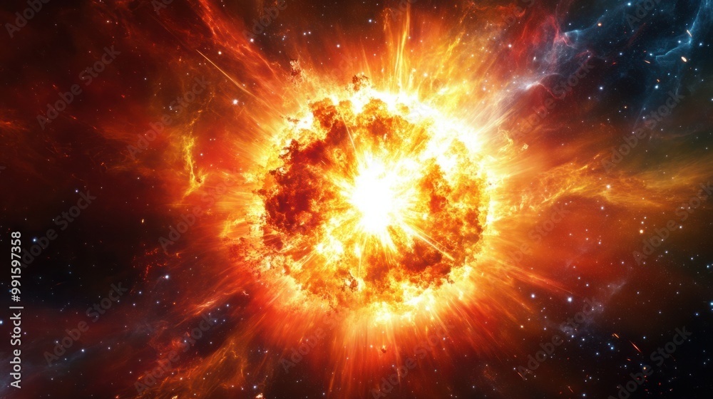 Massive Dying Star Collapsing Showing The Early Stages Of A Supernova 