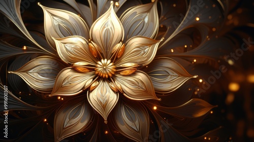 wallpaper 3d classic flower golden nice . 3d illustration