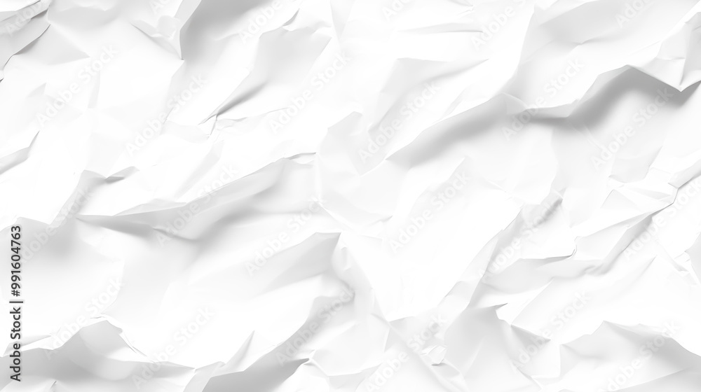 Obraz premium A close-up view of crumpled paper, highlighting the texture and shadows created by the folds and creases