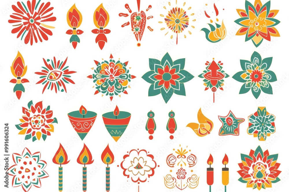 A collection of vibrant flowers on a clean white background, perfect for branding and marketing materials