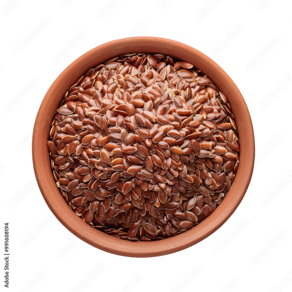 Brown flax seeds in bowl Brown flax seeds in bowl