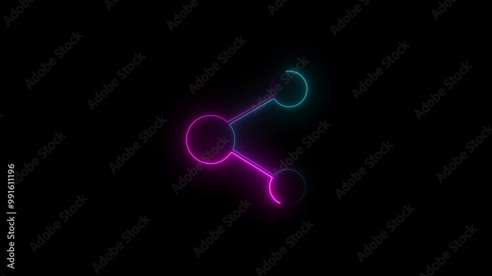 Animated share icon , glowing neon light. An arrow in the darkness that glows.4k video. Animated share icon , glowing neon light. An arrow in the darkness that glows.4k video.