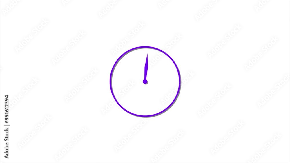 clock animation video,this clock 1 handle and white background . clock animation video,this clock 1 handle and white background .