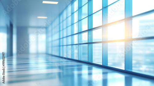 white empty room with big windows, Minimalist urban apartment with sunlight.