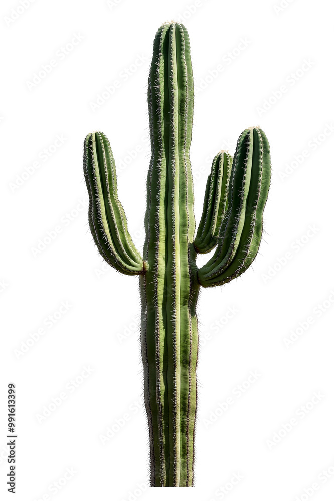 A slender saguaro cactus tree with tall arms and a green body, isolated on transparent background, PNG file, perfect for desert landscapes A slender saguaro cactus tree with tall arms and a green body, isolated on transparent background, PNG file, perfect for desert landscapes
