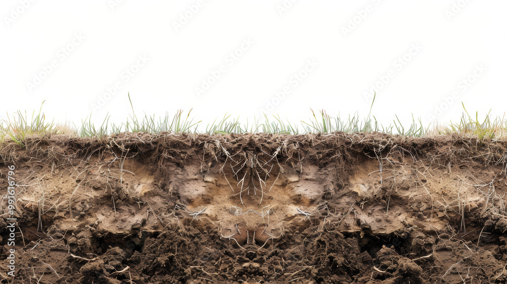 Fototapeta premium Soil erosion plots for studying soil erosion processes isolated on white background