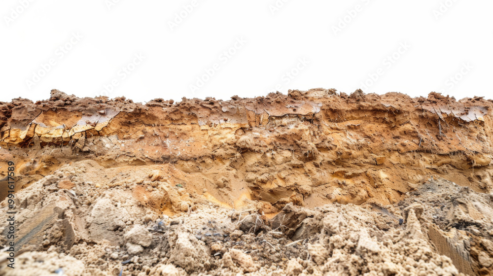 Soil erosion plots for studying soil erosion processes isolated on white background Soil erosion plots for studying soil erosion processes isolated on white background