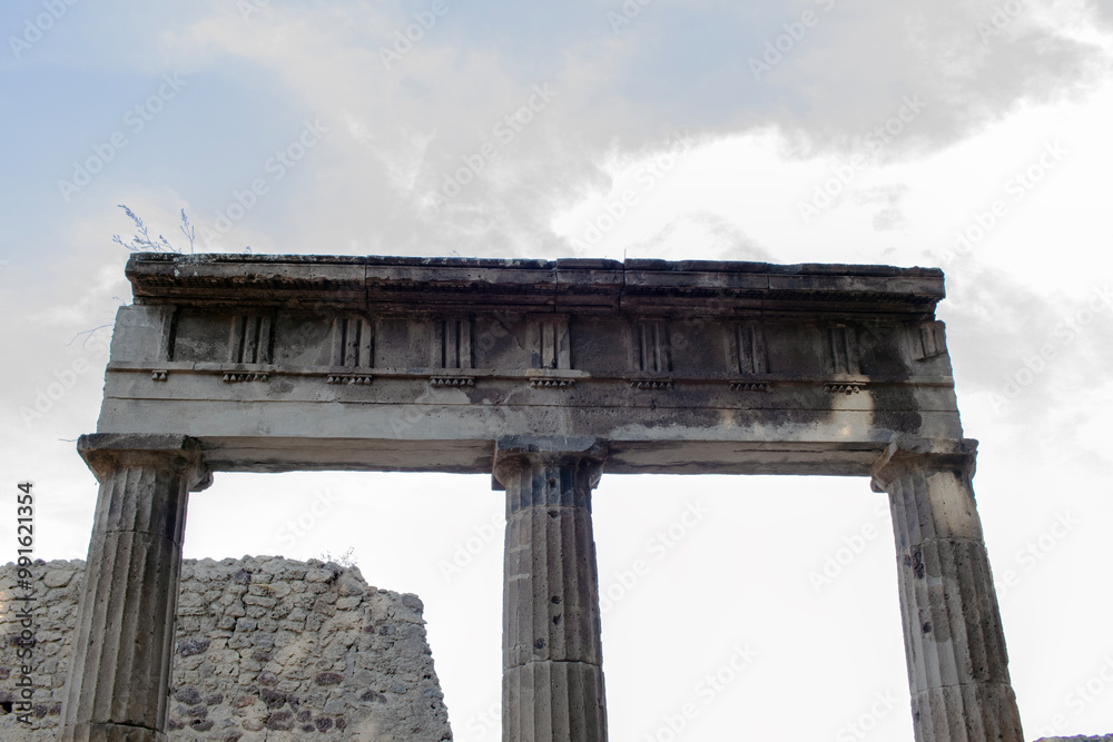 Columns and beams in the ancient city of Pompeii. Columns and beams in the ancient city of Pompeii.
