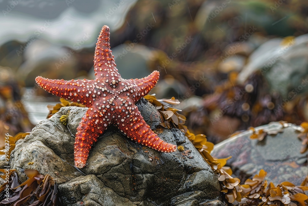 Starfish Clinging on Tide Pool Rock Starfish Clinging on Tide Pool Rock