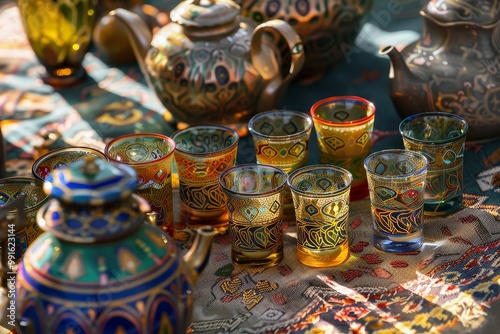 Moroccan Tea Ceremony: Vibrant Glasses and Ritual