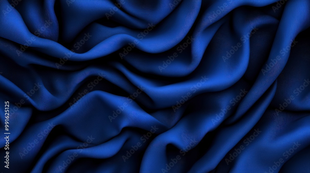 Obraz premium Abstract Blue Draped Fabric Background