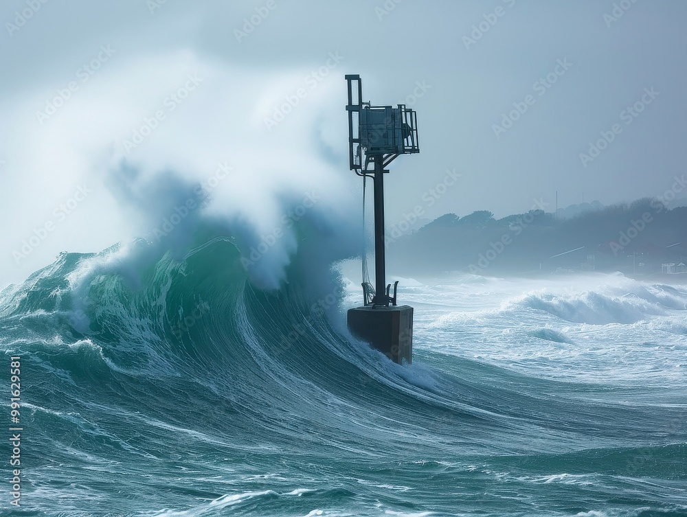 Fototapeta premium Coastal Wave Energy Innovation