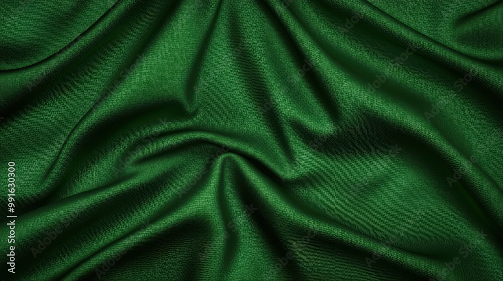 Fototapeta premium Smooth Green Fabric Texture