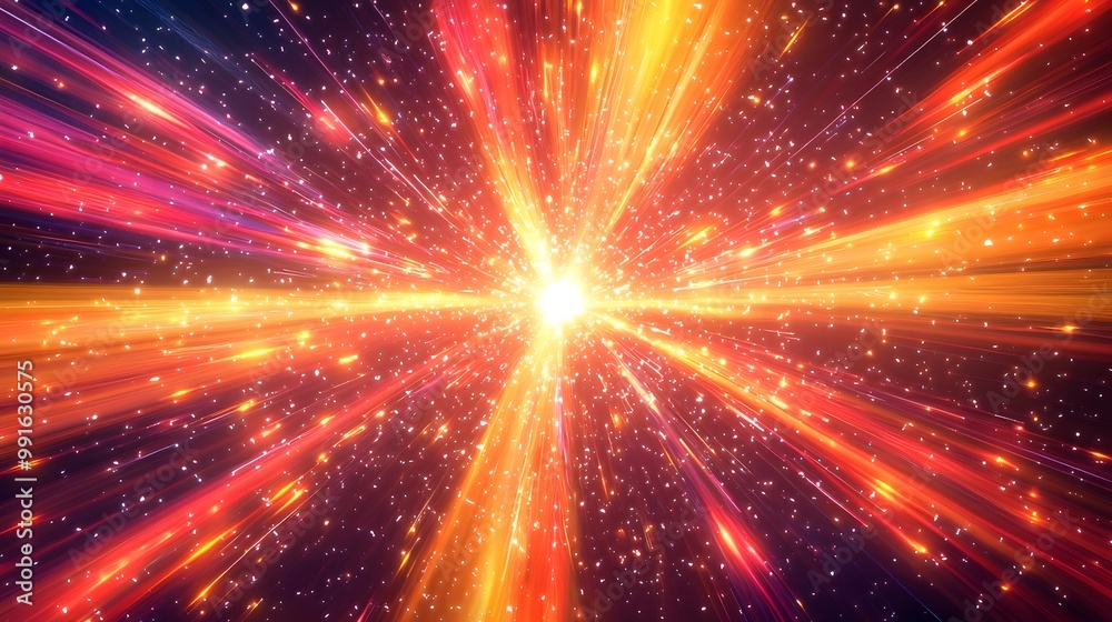 Abstract Light Burst with Stars Abstract Light Burst with Stars
