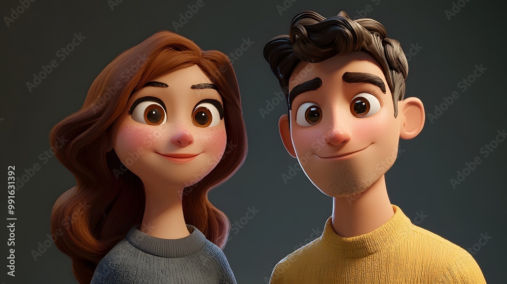 Happy Couple Cartoon Characters. Happy Couple Cartoon Characters.