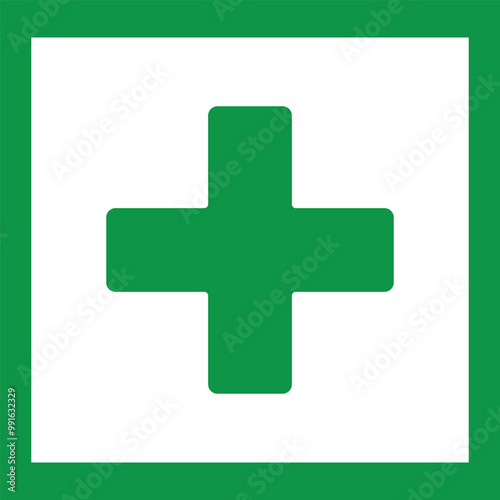 Vector Icon of First Aid Kit. Emergency Assistance Symbol on White Background.