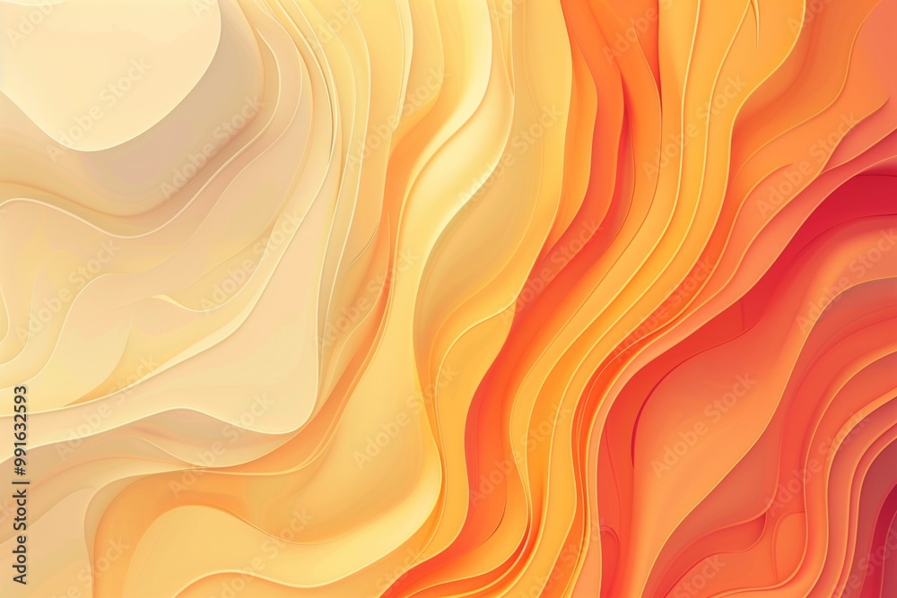 The orange and red background of the image is a vibrant The orange and red background of the image is a vibrant