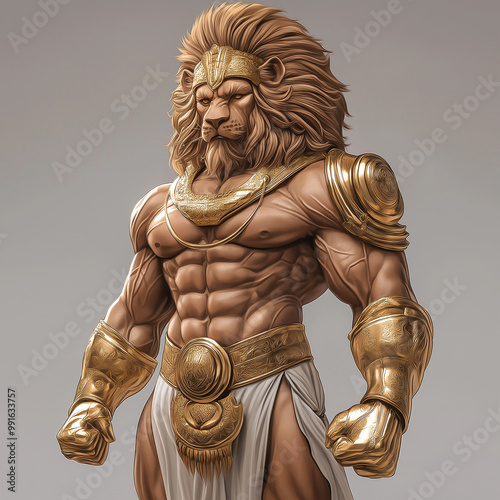 A lion character for slot game, video game, mobile game, Illustration