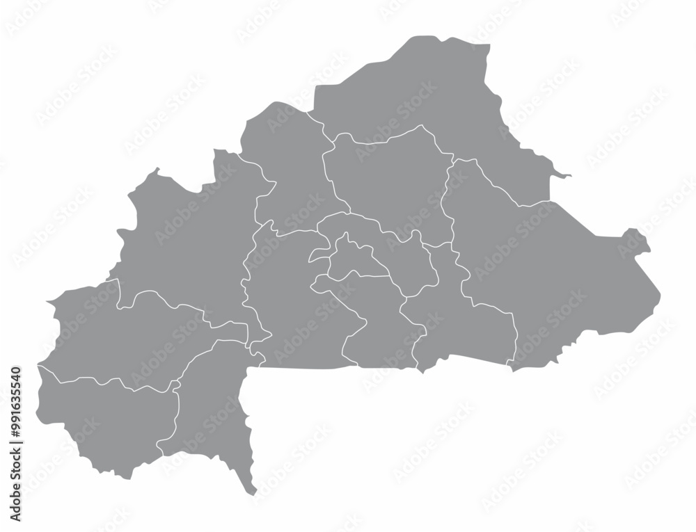 Burkina Faso administrative map Burkina Faso administrative map