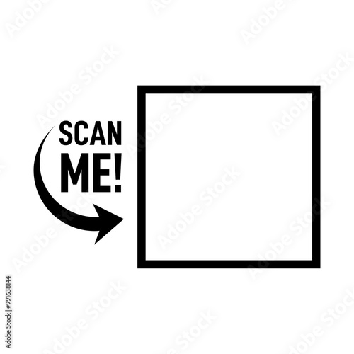 Scan me qr code on transparent background, Scan me labels sticker png