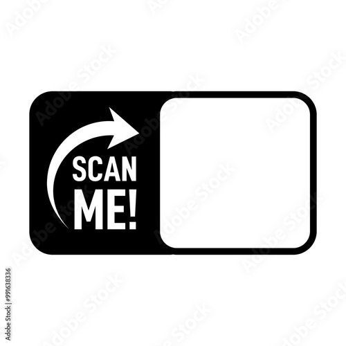 Scan me qr code on transparent background, Scan me labels sticker png