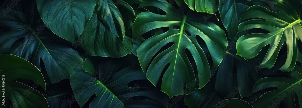 Green Monstera Leaves