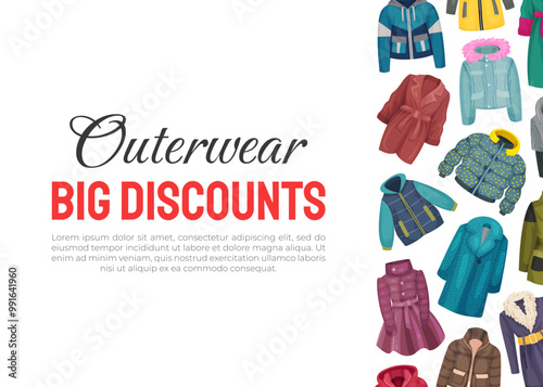 Outerwear Sale Web Banner Design Vector Template